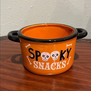 Orange and Black Spooky Snacks Bowl